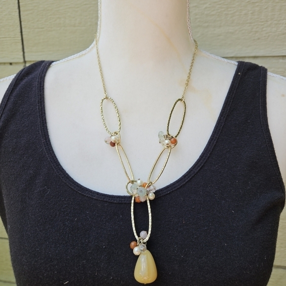 Lydell Jewelry - Lydell gold tone necklace with earthy beads